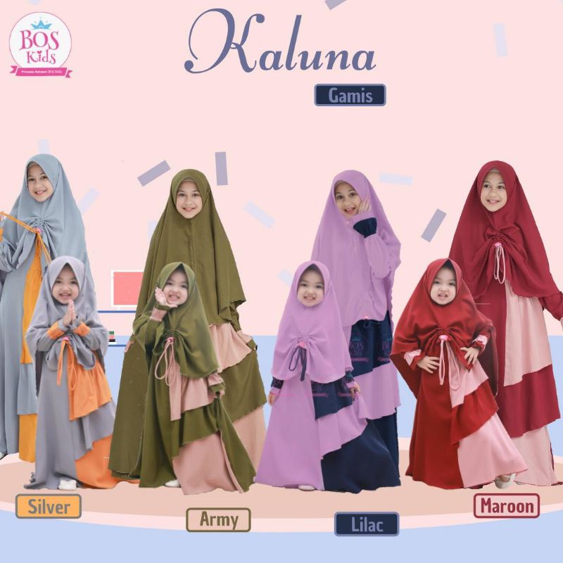 Gamis anak 5 - 8 tahun / gamis anak syari / gamis anak premium / kaluna bos kids