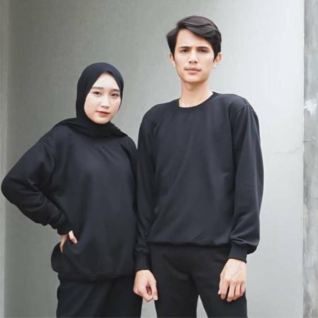 FenishaStore Sweater Basic Polos Unisex Pria Dan Wanita Lengan Panjang size M-L-XL-XXL- Bisa Bayar Ditempat COD