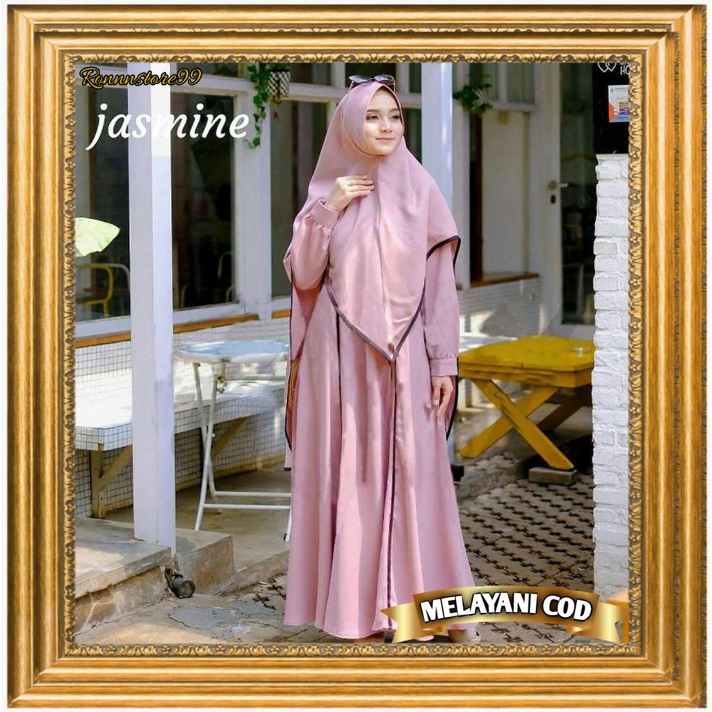 Baju Gamis Wanita Dewasa Jumbo Motif Polos Pesta Lebaran 2021 Model Kekinian Terbaru 2021 Ukuran XL