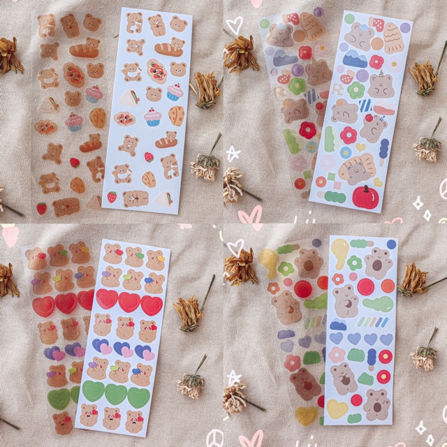 

[BISA COD] 2 Sheets Teddy Bear Stickers // Journaling & Scrapbook