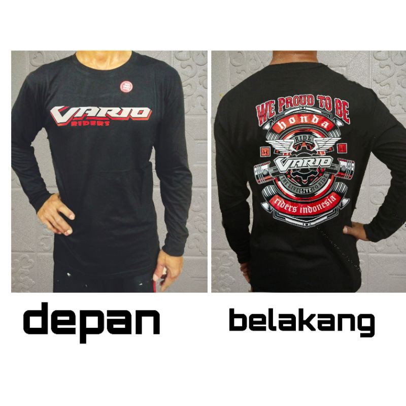 Kaos distro Vario Riders lengan panjang / kaos Vario rider / kaos vario / kaos gambar vario riders