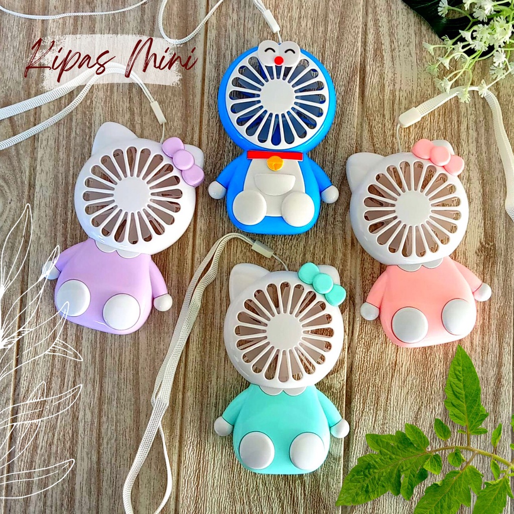 Mini Fan Kipas Angin Karakter Hello Kitty dan Doraemon