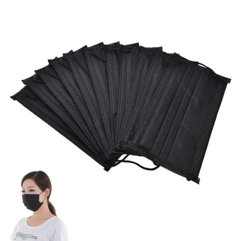 Masker Medis Merek OneCare Warna Hitam Black Mask 3ply isi 50pcs