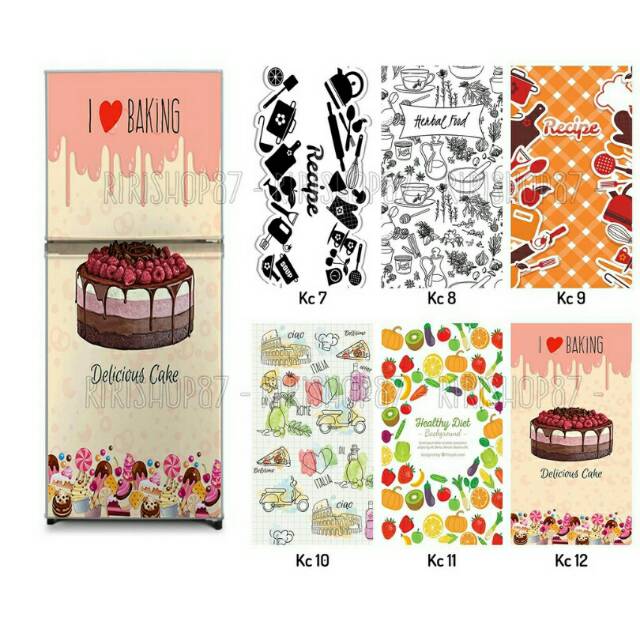 Stiker kulkas 2pintu jumbo motif tar