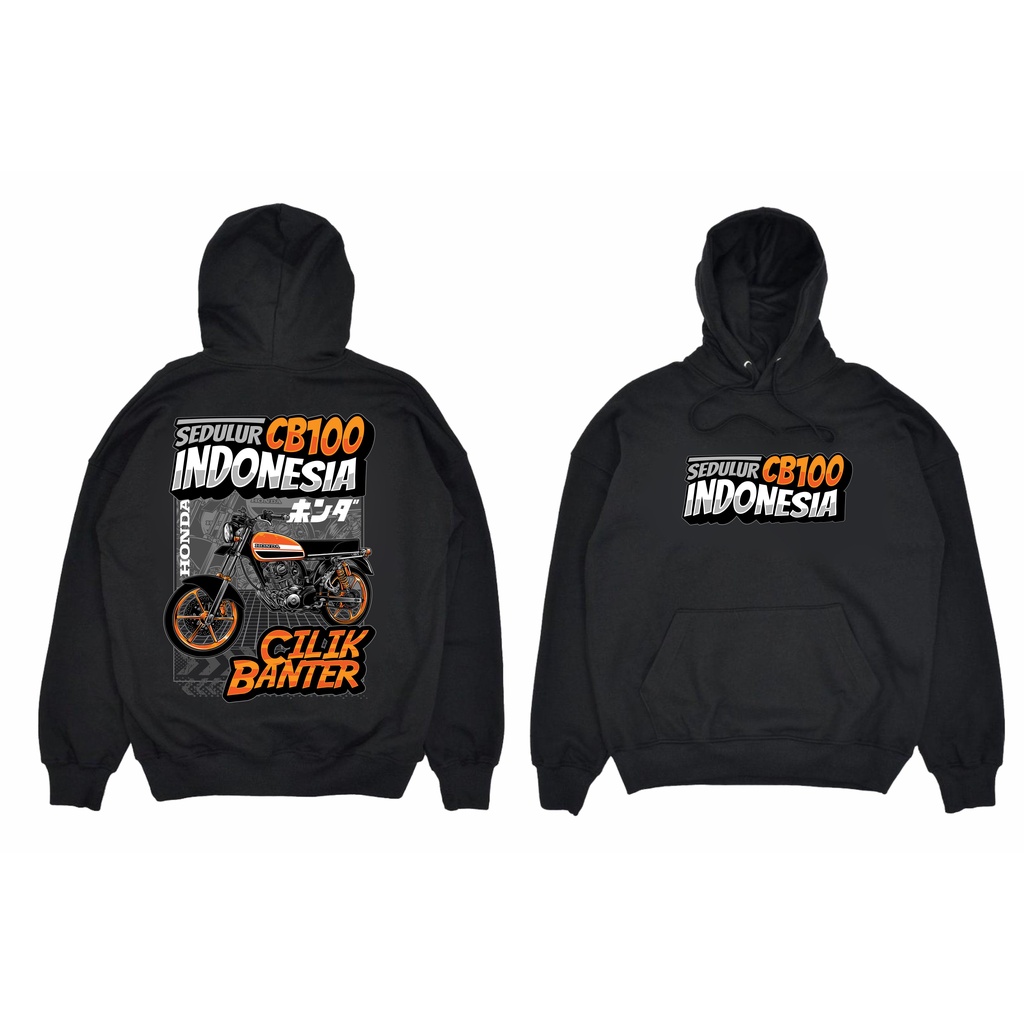 JAKET HOODIE HONDA CB 100 SEDULUR INDONESIA BIG SIZE JUMBO