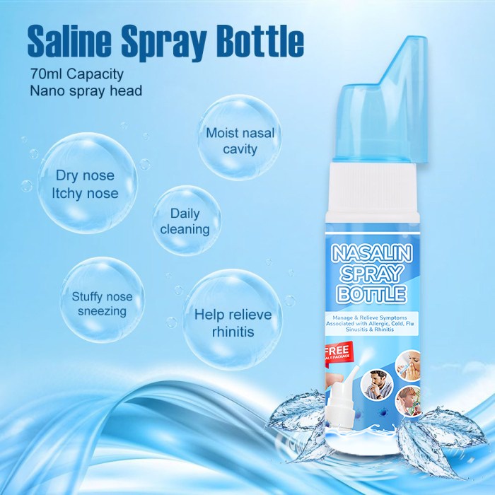 Botol Nasal Spray Semprot Bersih Cuci Hidung Sinusitis Rhinitis 70 ml / Nasalin Spray Bottle