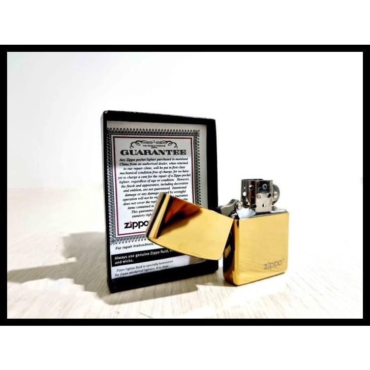 Korek Api Zippo Yellow Gold Glossy Grade Ori