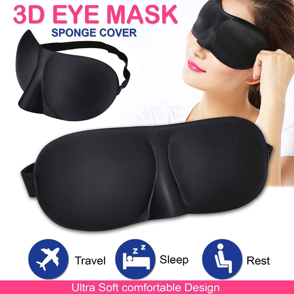 Penutup mata tidur travel 3D Kacamata Tidur Anti Silau Insomnia Sleep Mask Eye Mask Travel Soft Sleeping Googles