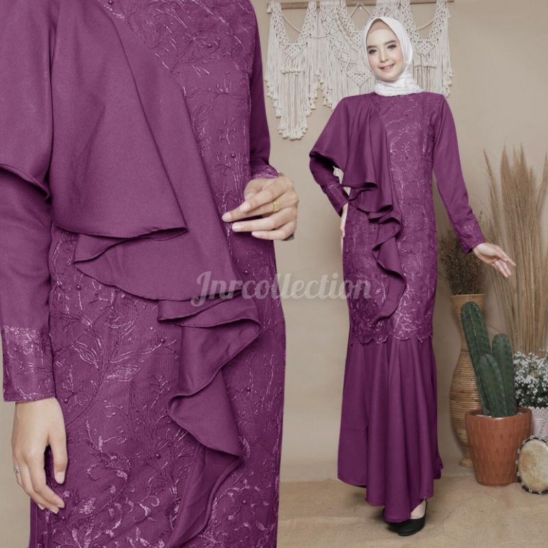 (GAMIS MODERN)GAMIS REMAJA KEKINIAN DAN DEWASA LD 120 110 100 90 / BROKAT KOMBINASI MOSCREPE POLOS BISA PESTA WEDDING/KONDANGAN