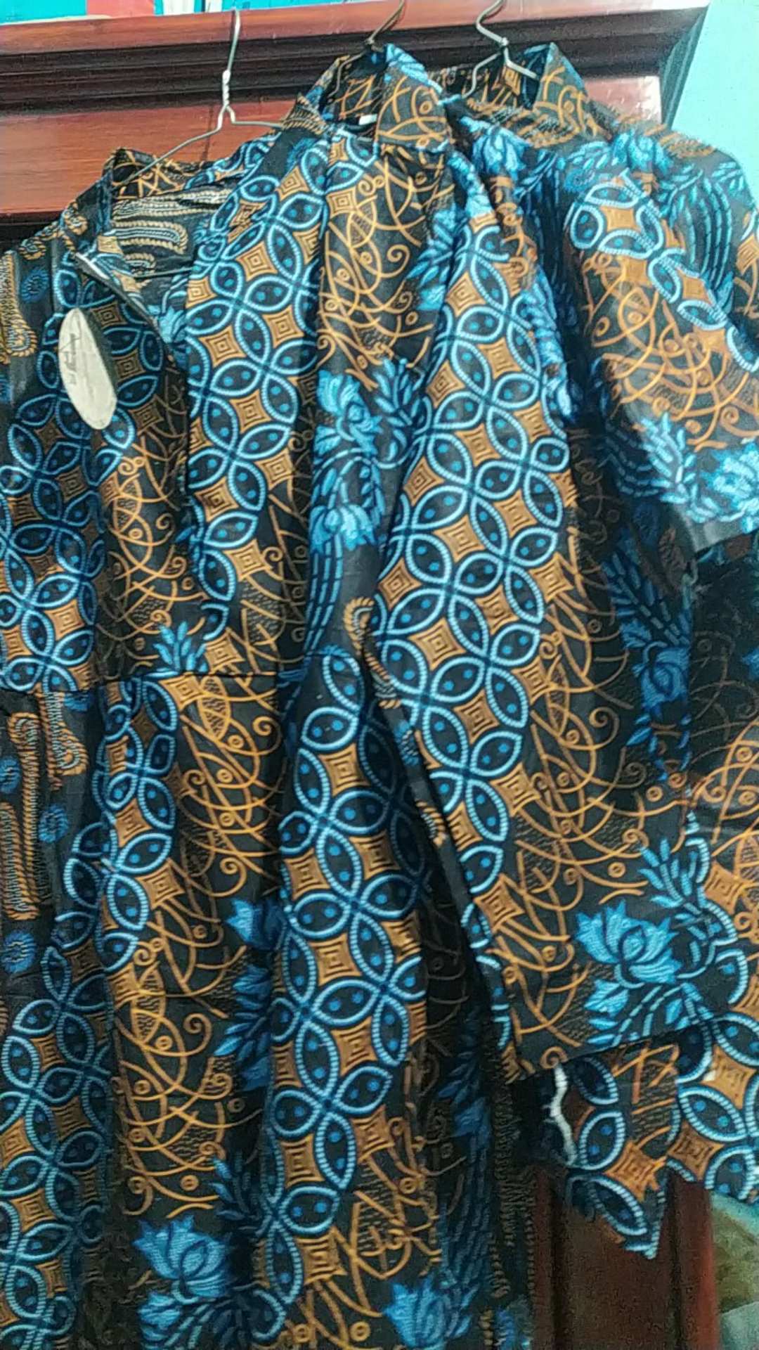 Batik Couple Keluarga Sania Ruffle Ori Ndoro Jowi Dnt Motif Seno Biru