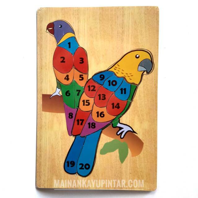 Puzzle Burung Parkit Angka