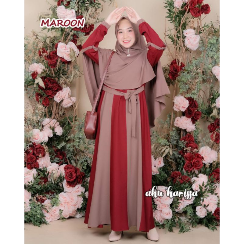 Gamis Set Riyani Syari Original Aku Karissa Ity Crepe Exclusive berlabel Terbaru Termurah COD
