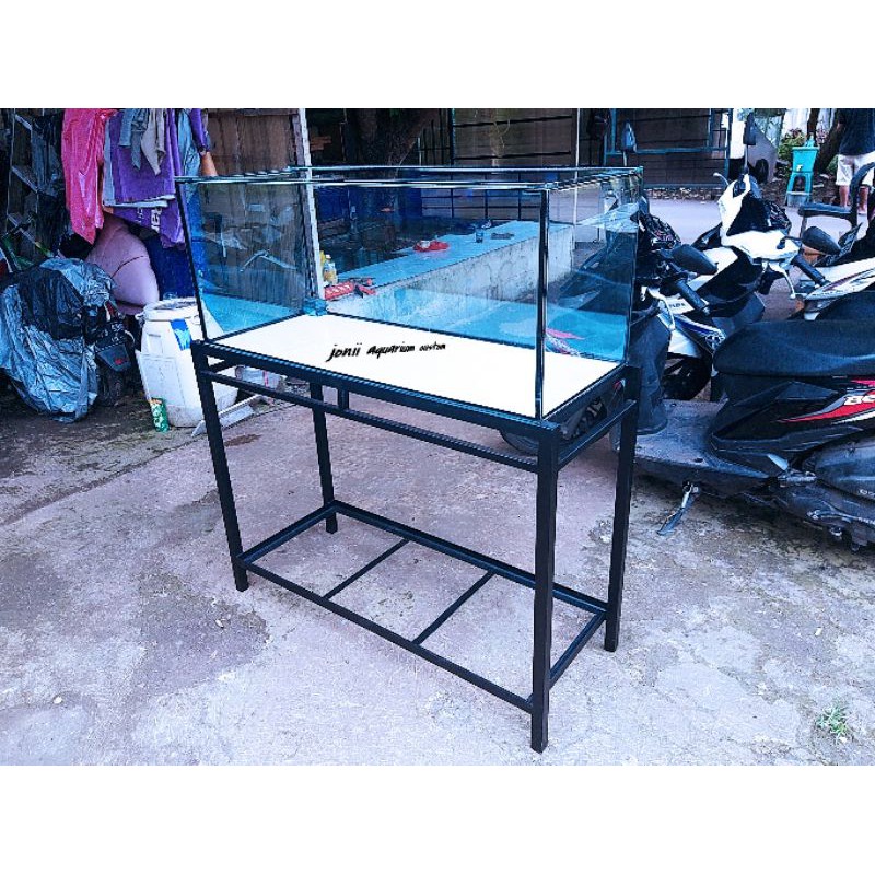 aquarium 100x50x50 8mm set rak hollo