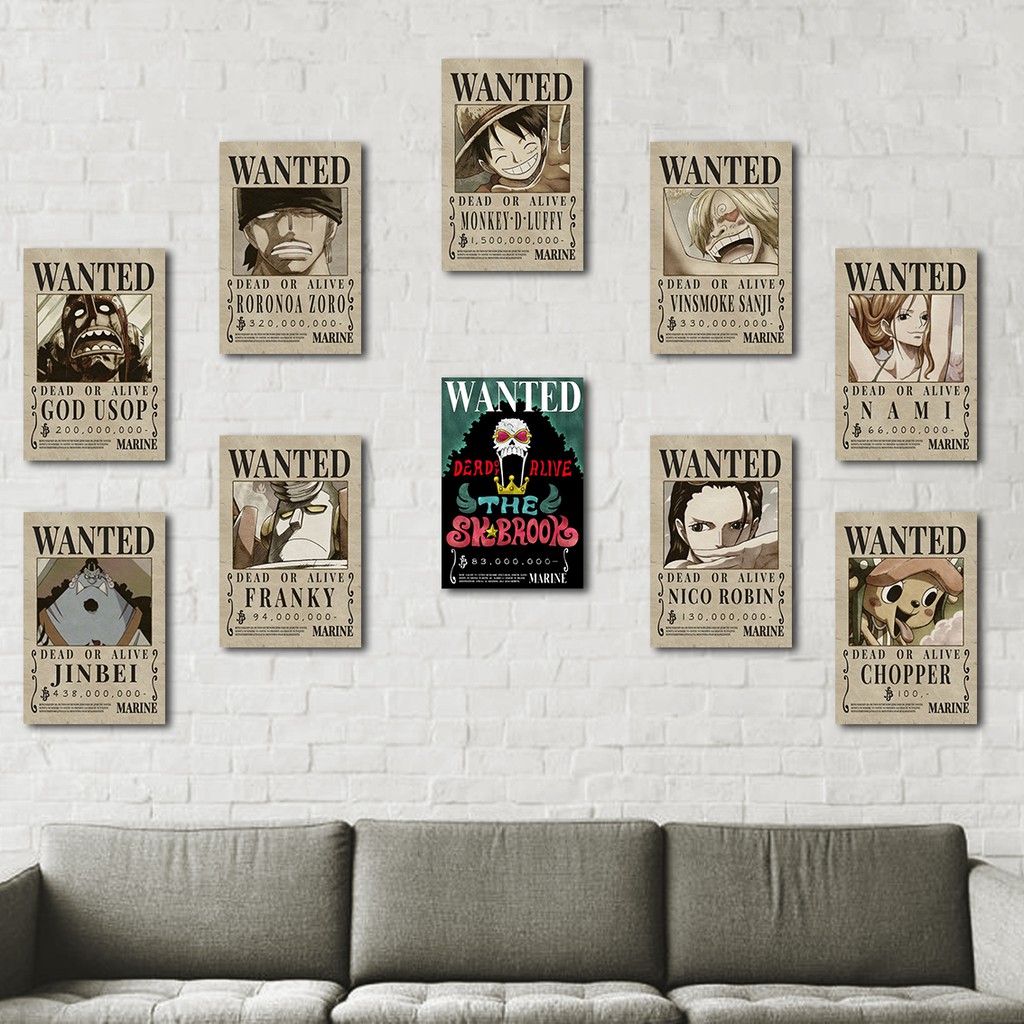 WALL DECOR UNIK HIASAN DEKORASI GANTUNGAN POSTER KAYU TEMA ANIME ONE PIECE AOP 2030
