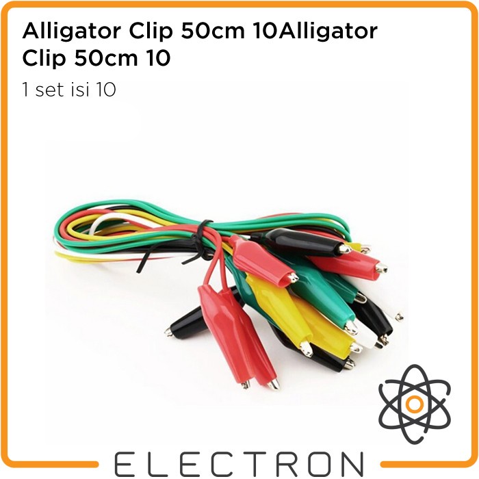 Alligator Clip 50cm 10 Jepit Buaya Kabel Cable Test Clip Leads Jumper