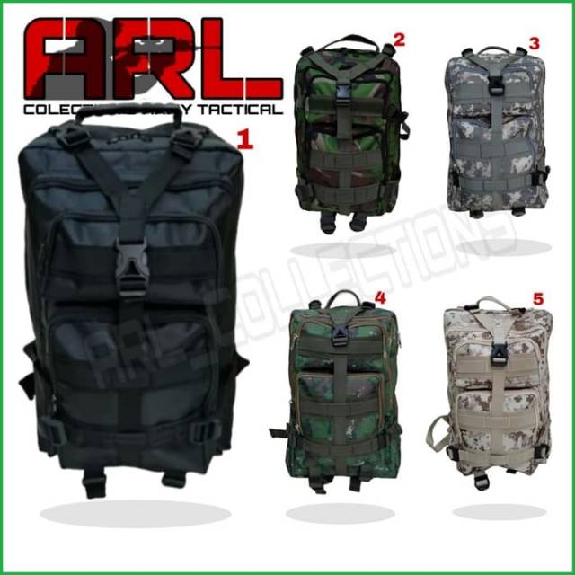 Tas ransel gendong loreng hitam army/tas army model lebanon 3P tactical airsoft outdoor