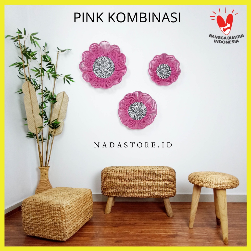 WALLDECOR FLOWER SEAGRASS - HIASAN DINDING CANTIK / WALL DECO / DECORASI TEMBOK ANYAMAN