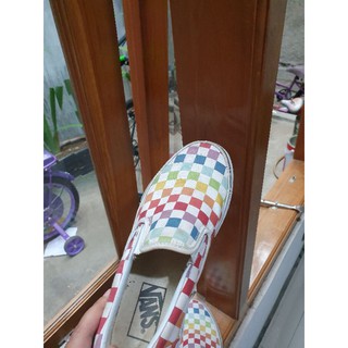 rainbow slip on vans