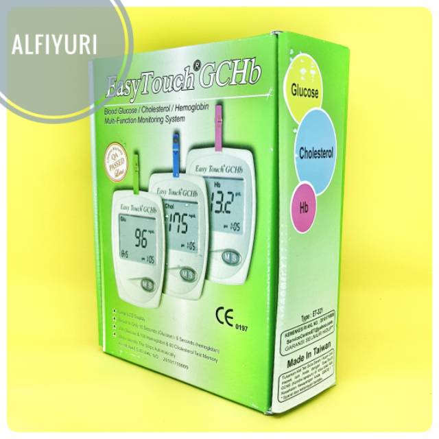 SET alat cek HB HEMOGLOBIN EASY TOUCH GCHB 3IN1 LENGKAP ORIGINAL