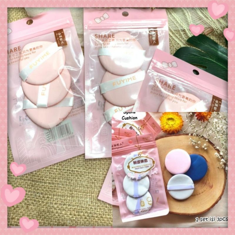 Spon Bedak isi 3 / Spon Air Puff Cushion isi 2 isi 4