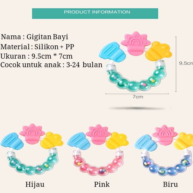 COD Mainan Genggam Bintang Silicon Edukasi Bayi &amp; Anak-anak / Gigitan bayi / Mainan Genggam Bayi / Mainan Motorik Bayi / Mainan Bayi - TEETHER RATTLE PB10