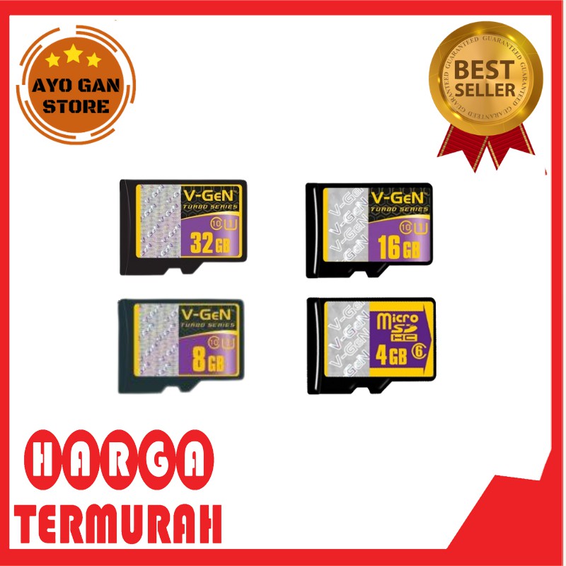 Kartu Memori MicroSD VGEN Class 10 Kapasitas 4GB hingga 128GB