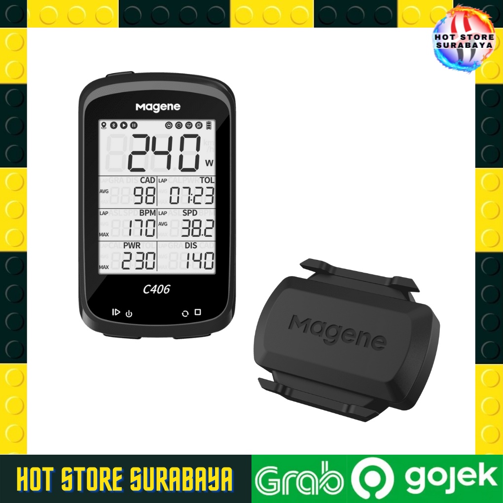 Paket Magene C406 Speedometer Sepeda +  Magene Cadence SUPER PREMIUM