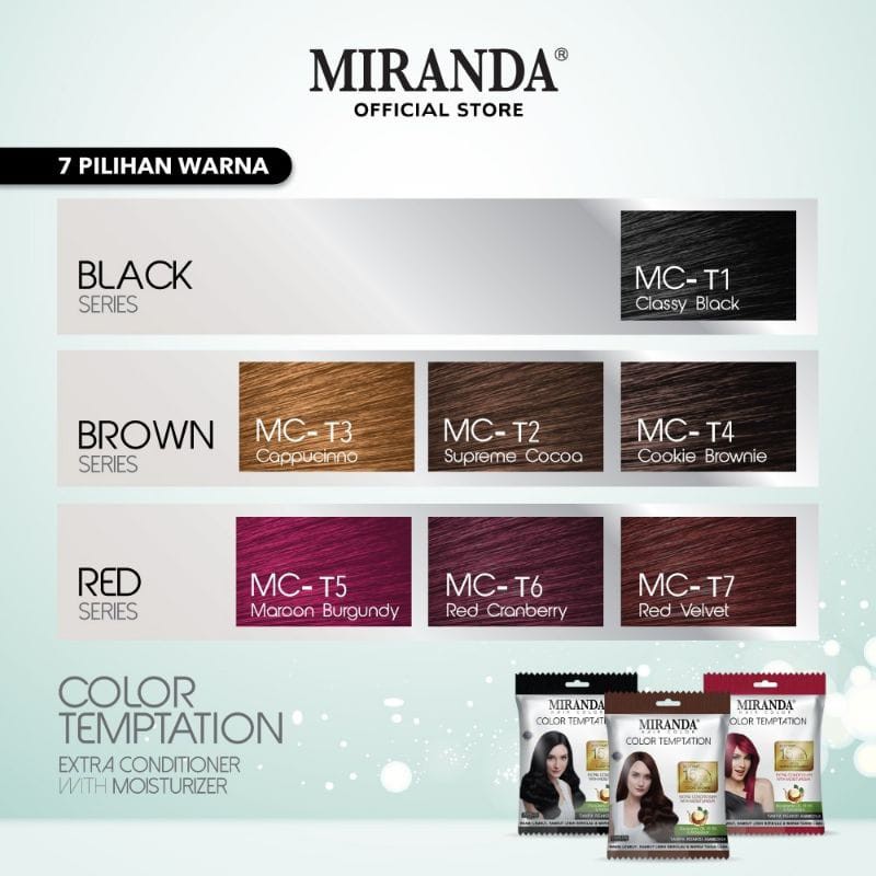 MIRANDA Hair Color Temptation 20ml Sachet Cat Pewarna Rambut