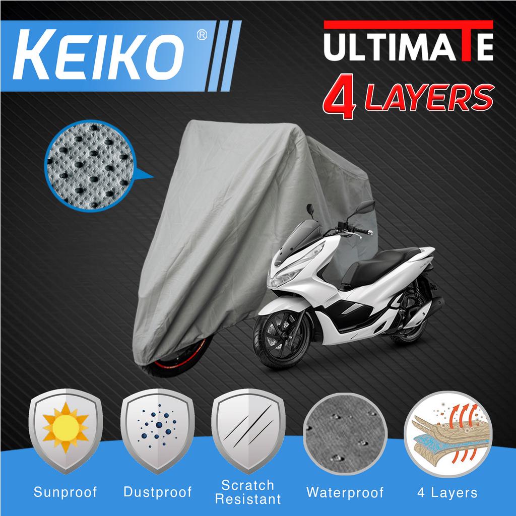 Sarung Cover Tutup 4 Layer Lapis Motor Besar (L) Waterproof PCX CBR150R Byson CS1 Supra Ninja Keiko Ultimate