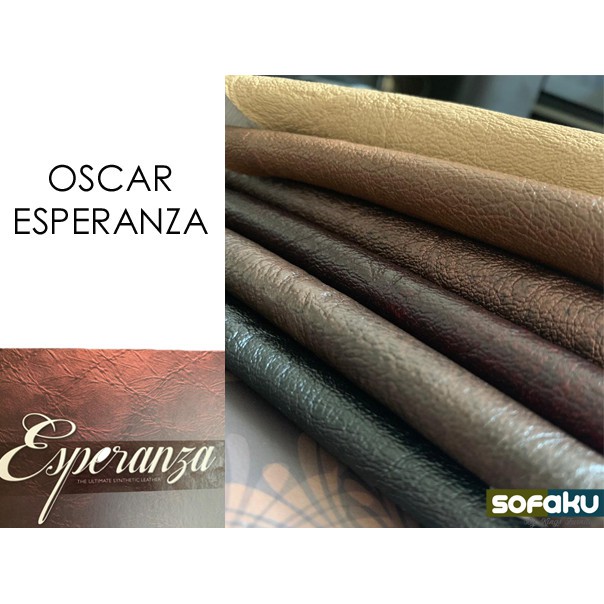 ESPERANZA Oscar Sofa-Kulit Sintetis Urat Kayu Tebal Sofa Bahan Kulit Bercak - Oscar Sintetis Bercak