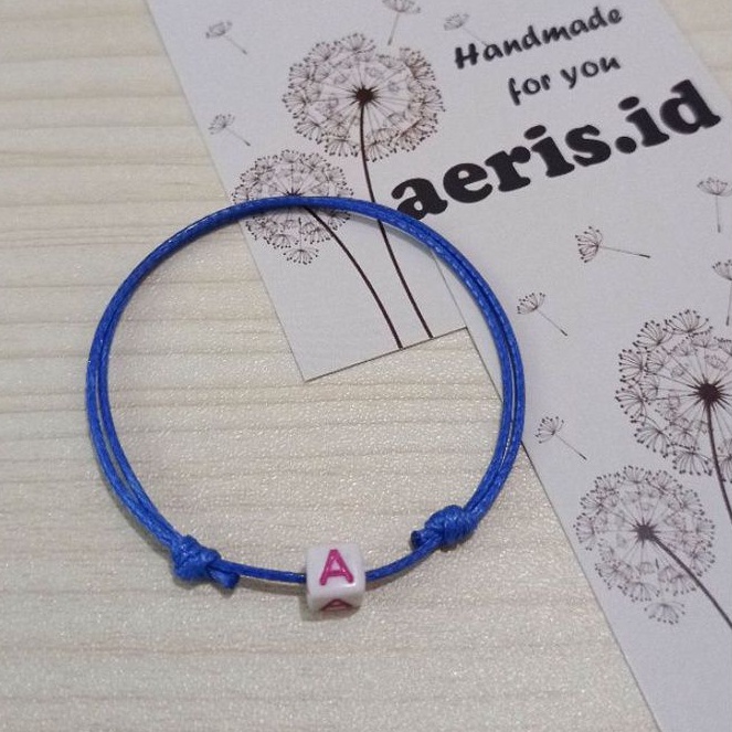 Gelang Inisial Huruf / Gelang Nama / Gelang Couple [BIRU]