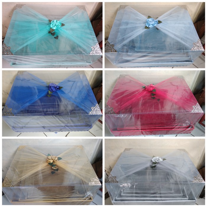 

Souvenir Hantaran / Kotak Seserahan Full Mika Motif Pita 1 Set isi 4 Kotak