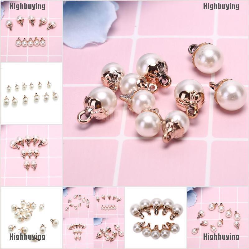 Hbid Glory 50Pcs Liontin Mutiara Imitasi Untuk Membuat Perhiasan Anting / Gelang DIY