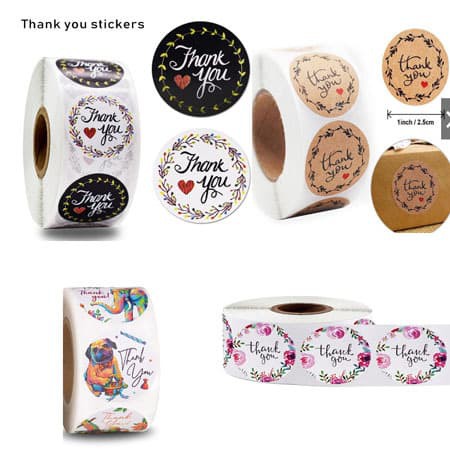 

100PCS Thank You Sticker Label kue Amplop Terima Kasih Kemasan cake STIKER TEMPEL TOPLES PLASTIK DIY