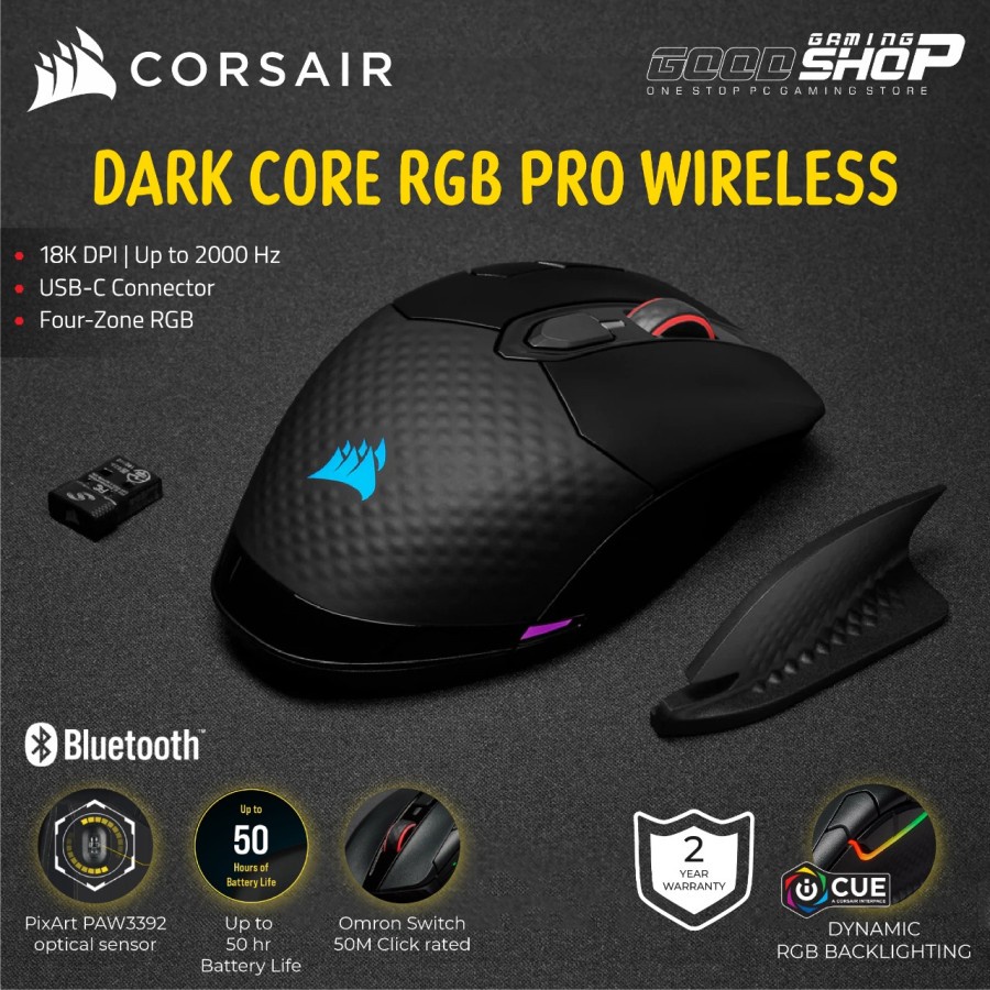 CORSAIR DARK CORE / DARKCORE RGB PRO Wireless - Gaming Mouse