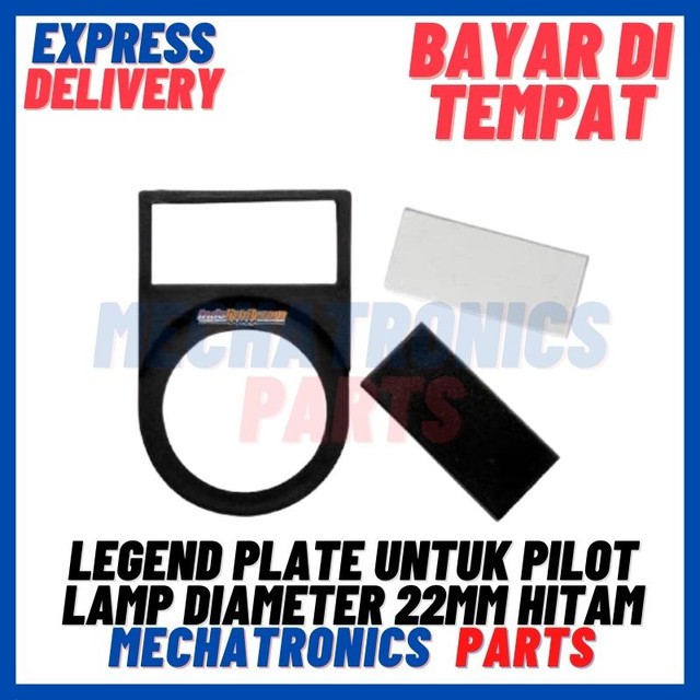 2PCS [DSP-9307] LEGEND PLATE UNTUK PILOT LAMP DIAMETER 22MM HITAM