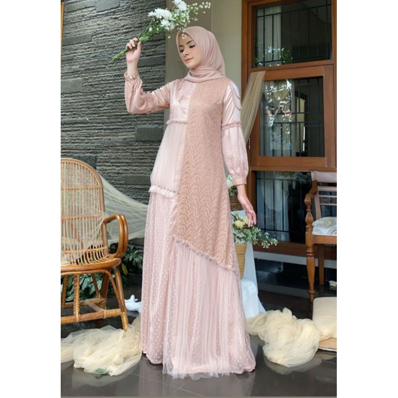 navilaa dress salmon by JAVINA
