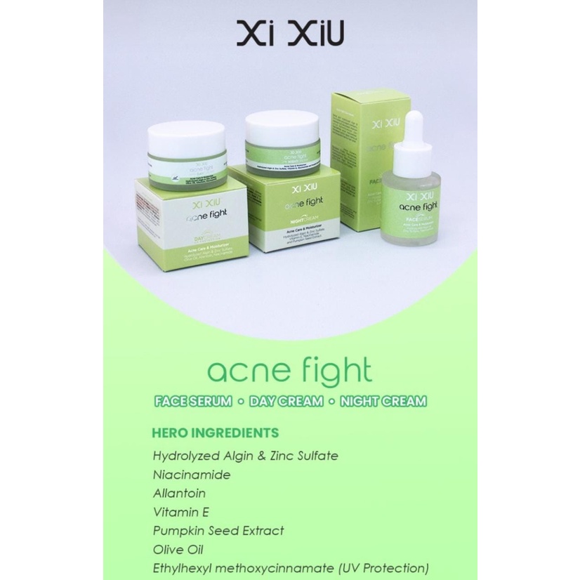 XI XIU ACNE FIGHT DAY CREAM / NIGHT CREAM / FACE SERUM