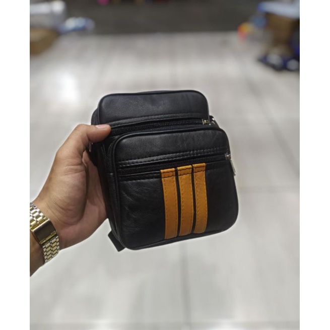 tas pria bahan kulit sapi asli dari sukaregang garut model terbaru tas selempang HP dan dompet pendek banyak ruang termurah