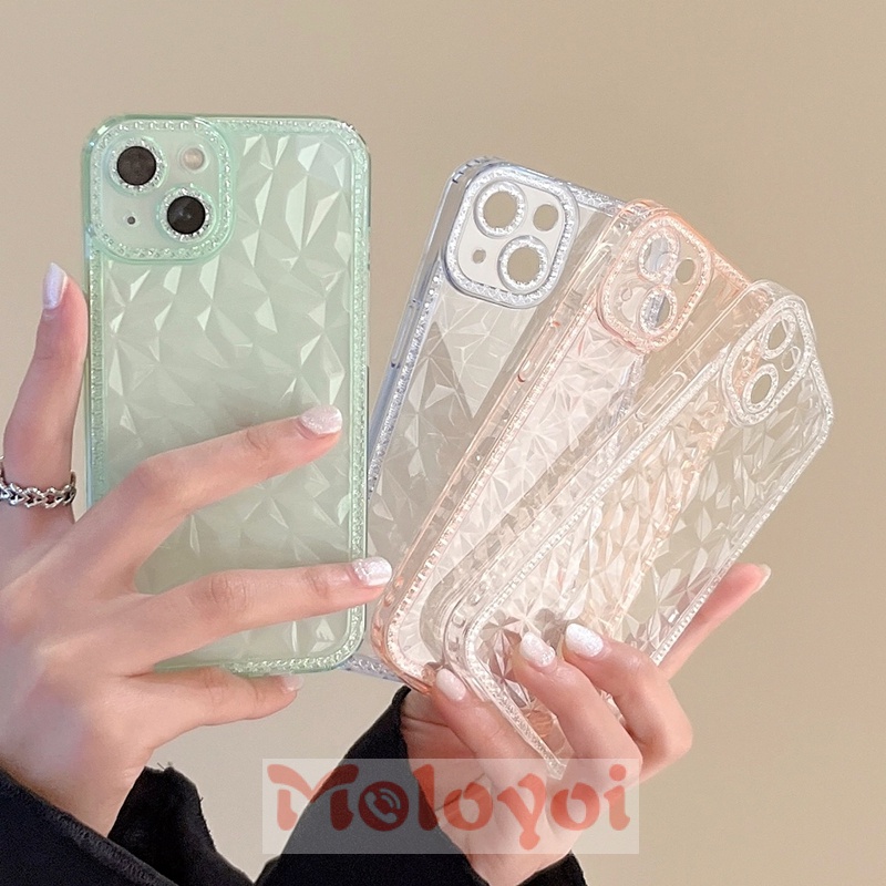 Soft Case TPU Transparan Motif Berlian 3D Untuk IPhone 14 XR 7Plus 11 14 Pro MAX 6 6s Plus 8Plus X XS MAX 7 8 SE 2020