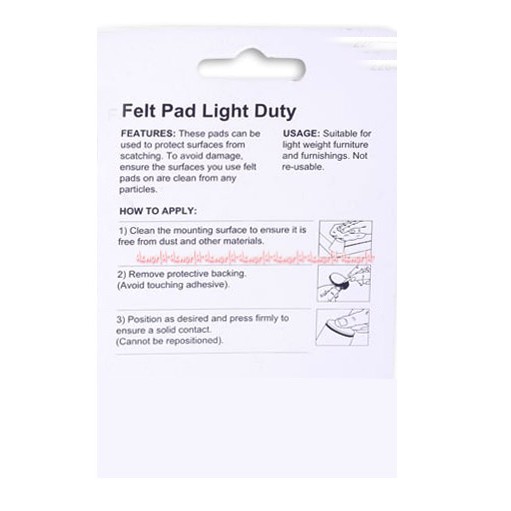 Krisbow Felt Pad Light Duty Pelindung Alas Kaki Meja 35mm Atau Lemari Alas Pelindung Lantai 6pcs