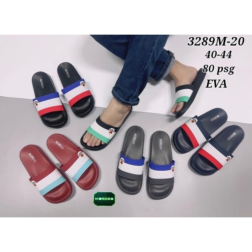 SANDAL SLOP COWOK TIGA WARNA MOREGO 3289M-20