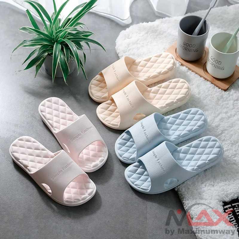 Sandal kamar mandi sendal rumah wanita pria unisex empuk kotak-kotak Anti Slip Slipper EVA Soft