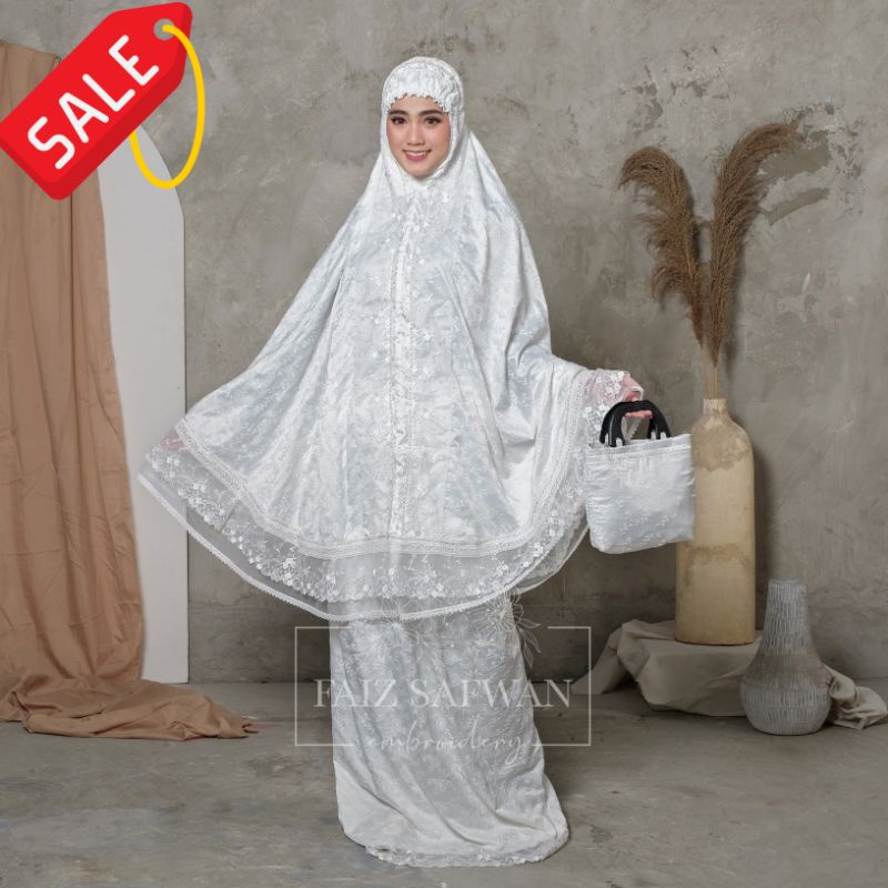 Mukena Mahnoor Sutra Original Tile Premium prada Seserahan pengantin Mukena Dewasa Sutra Paris Asli 