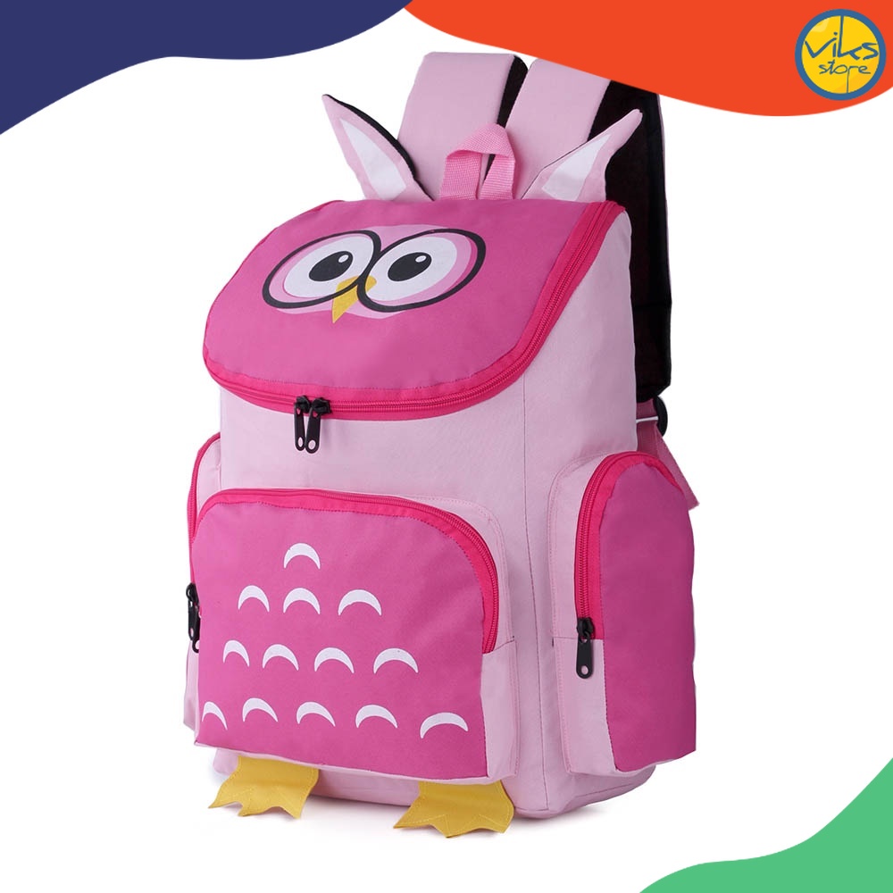 Tas Sekolah Anak Laki Perempuan Tk Sd Paud Tas Ransel Bahu Tas Karakter Binatang Hewan Lucu Backpack Premium Owl