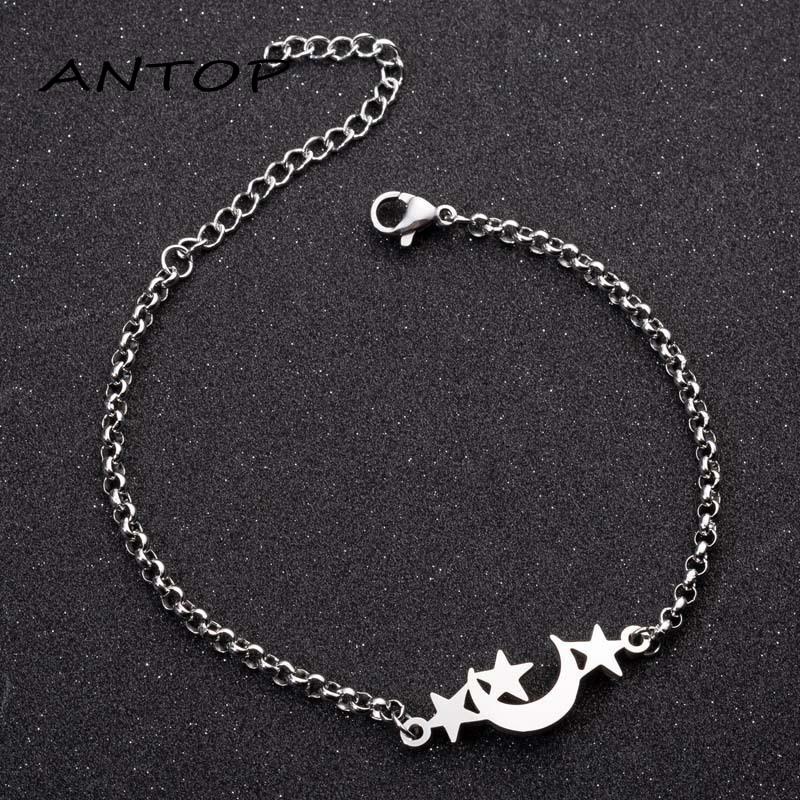 Gelang Butterfly Moon Star Love Bahan Stainless Steel Untuk Wanita