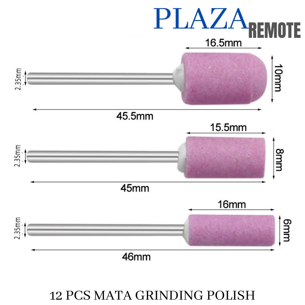 12 PC MATA BOR ASAH POLES DREMER GRINDER TUNER KUKU WARNA PINK