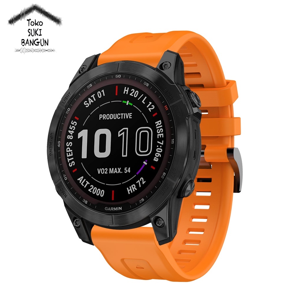 Strap Garmin Fenix 8 7 6 5 Sapphire Solar Forerunner 935 945 RUBBER DELUXE Watch Band