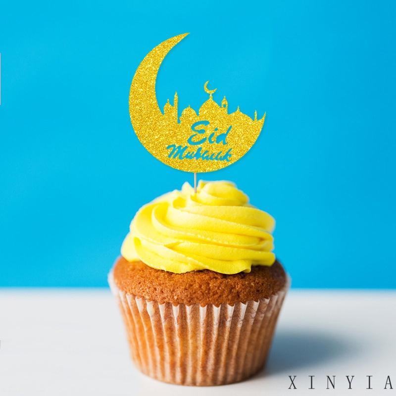 10 pcs eid mubarak topper Kartu Insertion Kue Untuk Dekorasi Pesta Ramadhan