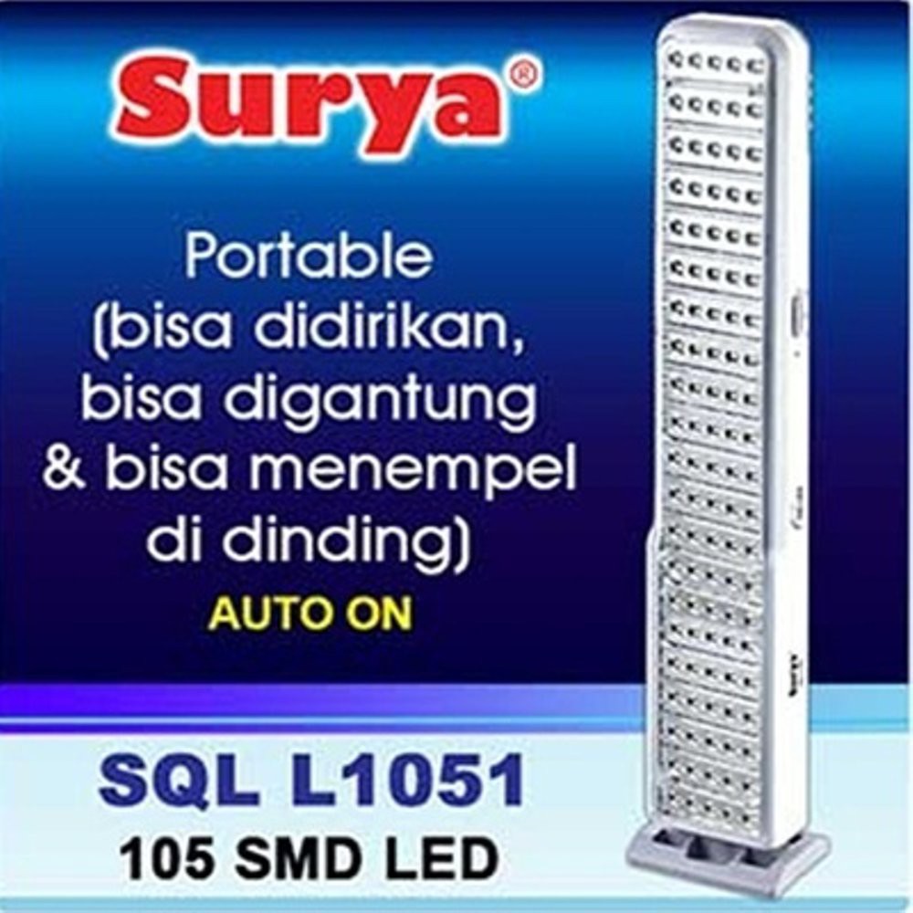 Surya Lampu Emergency SQL L1051 Light LED 105 SMD Rechargeable